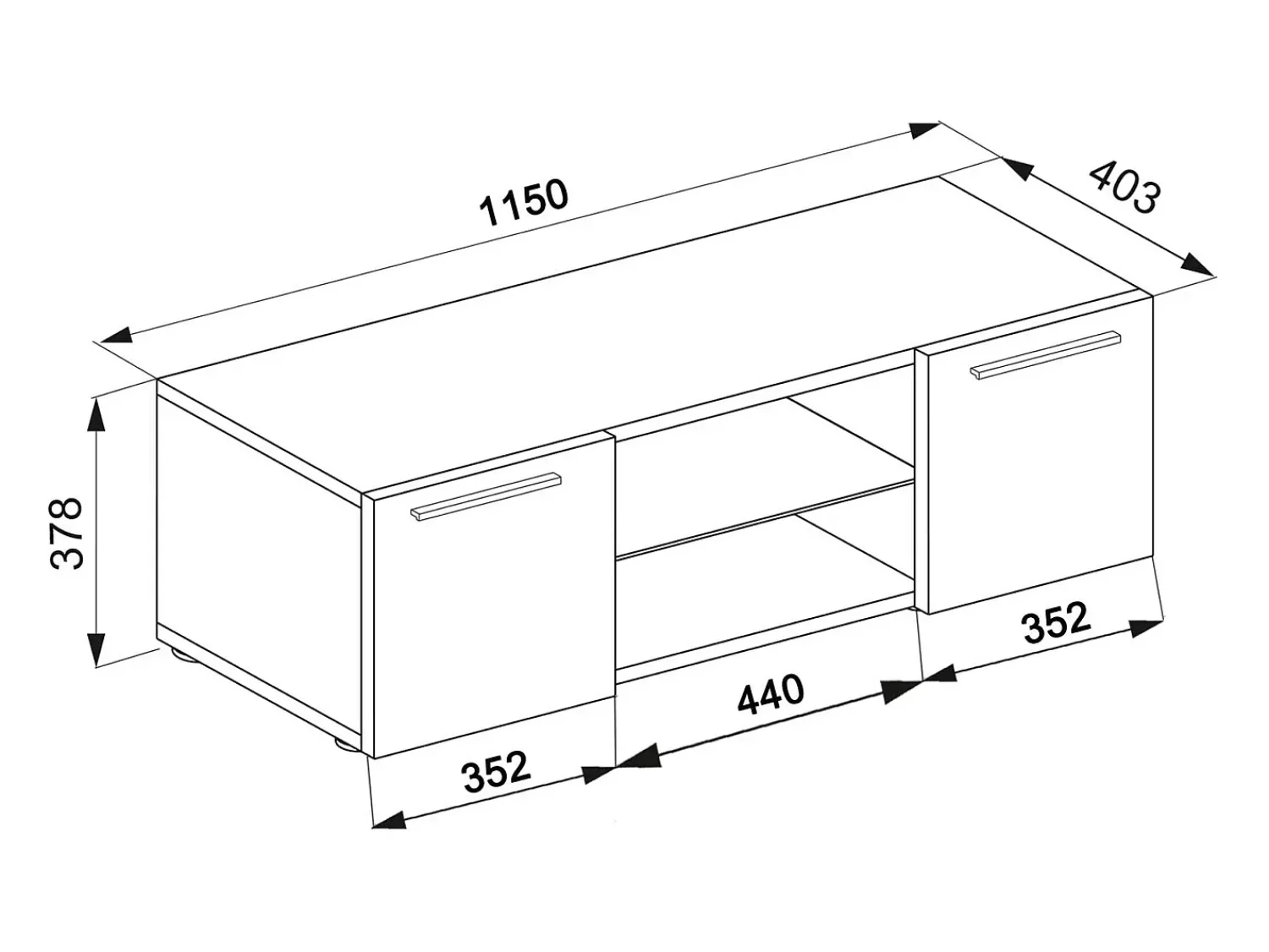 Sale VCM Móveis de TV | Lowboard | Armário de TV | Dimensões A. 40 x L. 115 x P. 36 cm | Fernseh Furniture - Lowina (Sonoma Oak) Multicor