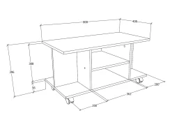 VCM Móveis de TV | Lowboard | Prateleira de TV com rodízios | Dimensões A. 40 x L. 80 x P. 40 cm | Fernseh Furniture - Findalo (Beech)^ Móvel De Tv