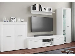 Móvel De Tv*VCM Móveis de TV | Lowboard | Prateleira TV | Dimensões A. 37 x L. 160 x P. 45 cm | Fernseh Furniture – Usilo XL (Branco) Multicor