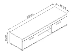Móvel De Tv*VCM Móveis de TV | Lowboard | Prateleira TV | Dimensões A. 37 x L. 160 x P. 45 cm | Fernseh Furniture – Usilo XL (Branco) Multicor