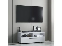Móvel De Tv|VCM Móveis de TV | Lowboard | Armário de TV com espaço de armazenamento suficiente | Dimensões A. 39 x L. 95 x P. 40 cm | Fernseh Furniture – Arila L (Branco) Multicor