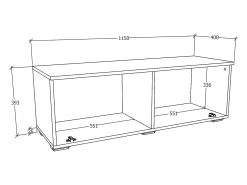 VCM Móveis de TV | Lowboard | Armário de TV com porta dobrável larga | Dimensões A. 39 x L. 115 x P. 40 cm | Fernseh Furniture – Arila M (Branco)^ Móvel De Tv