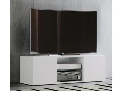 Móvel De Tv|VCM Móveis de TV | Lowboard | Armário de TV | Dimensões A. 40 x L. 115 x P. 36 cm | Fernseh Furniture - Lowina (Branco) Multicor