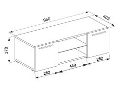 Online VCM Móveis de TV | Lowboard | Armário de TV | Dimensões A. 40 x L. 95 x P. 36 cm | Fernseh Furniture - Lowina (Branco) Multicor