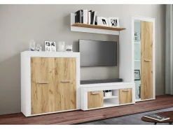 Clearance VCM Móveis de TV | Lowboard | Prateleira TV | Dimensões A. 37 x L. 102 x P. 45 cm | Fernseh Móveis – Usilo L (Carvalho Branco / Mel) Multicor
