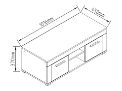 Clearance VCM Móveis de TV | Lowboard | Prateleira TV | Dimensões A. 37 x L. 102 x P. 45 cm | Fernseh Móveis – Usilo L (Carvalho Branco / Mel) Multicor