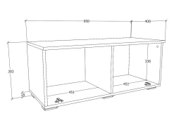 Online VCM Móveis de TV | Lowboard | Armário de TV com porta dobrável larga | Dimensões A. 39 x L. 95 x P. 40 cm | Fernseh Furniture – Arila S (Branco) Multicor