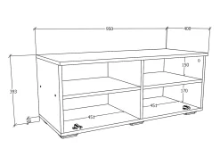 Sale VCM Móveis de TV | Lowboard | Armário de TV com espaço de armazenamento suficiente | Dimensões A. 39 x L. 115 x P. 40 cm | Fernseh Furniture – Arila XL (Branco) Multicor