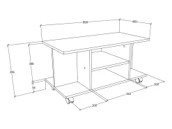 VCM Móveis de TV | Lowboard | Prateleira de TV com rodízios | Dimensões A. 40 x L. 80 x P. 40 cm | Fernseh Mobiliário - Findalo (Branco)^ Móvel De Tv