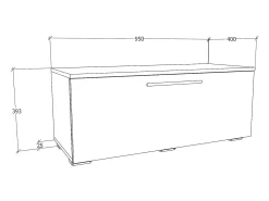 Móvel De Tv*VCM Móveis de TV | Lowboard | Armário de TV com porta dobrável larga | Dimensões A. 39 x L. 95 x P. 40 cm | Fernseh Furniture – Arila S (Anthracite / Honey Oak) Multicor