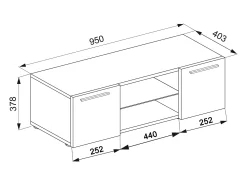 Móvel De Tv*VCM Móveis de TV | Placa de parede | Pendura Lowboard | Dimensões A. 40 x L. 95 x P. 36 cm | Armário de parede - Jusa (Branco) Multicor