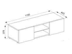 VCM Móveis de TV | Placa de parede | Pendura Lowboard | Dimensões A. 40 x L. 115 x P. 36 cm | Armário de parede - Jusa (Preto)^ Móvel De Tv