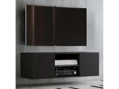 VCM Móveis de TV | Placa de parede | Pendura Lowboard | Dimensões A. 40 x L. 115 x P. 36 cm | Armário de parede - Jusa (Preto)^ Móvel De Tv