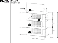 VCM Móveis Hifi Bilus Vidro transparente A. 70 x L. 59 x P. 48 cm^ Móvel De Tv