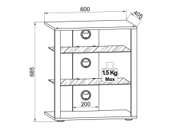 Móvel De Tv|VCM Móveis Hifi Folas Branco A. 70 x L. 60 x P. 41 cm Multicor