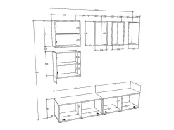 Outlet VCM Móveis para TV Arila Antracite/carvalho mel A. 200 x L. 190 x P. 40 cm Multicor