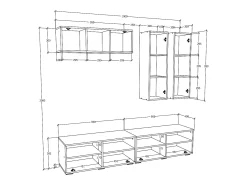 Móvel De Tv*VCM Móveis para TV Arila Antracite/carvalho mel A. 200 x L. 190 x P. 40 cm Multicor