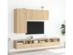 Outlet vidaxl Móveis parede TV 2pcs 60x30x30cm deriv. madeira carvalho sonoma Castanho
