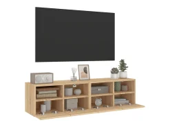Outlet vidaxl Móveis parede TV 2pcs 60x30x30cm deriv. madeira carvalho sonoma Castanho