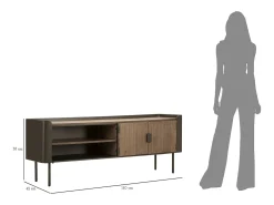 Móvel De Tv| Móveis TV VKH229, Castanho, 150x42x58 cm, Kendra Home Cinzento