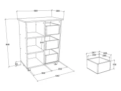 Discount Móvel auxiliar Loma, 3 gavetas, 3 prateleiras, , 64 x 35 x 85 cm Branco