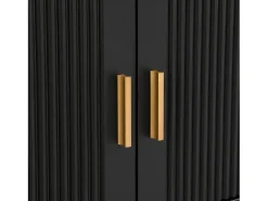 Móvel baixo para TV, 175 cm de comprimento, com 4 gavetas e portas, suporte para TV com pés de metal dourado, .^ Móvel De Tv