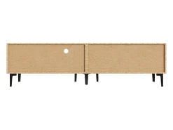 Móvel De Tv| Móvel baixo para TV, 180×35×49 cm, madeira/, com 2 armários e nichos abertos, para TVs de até 80