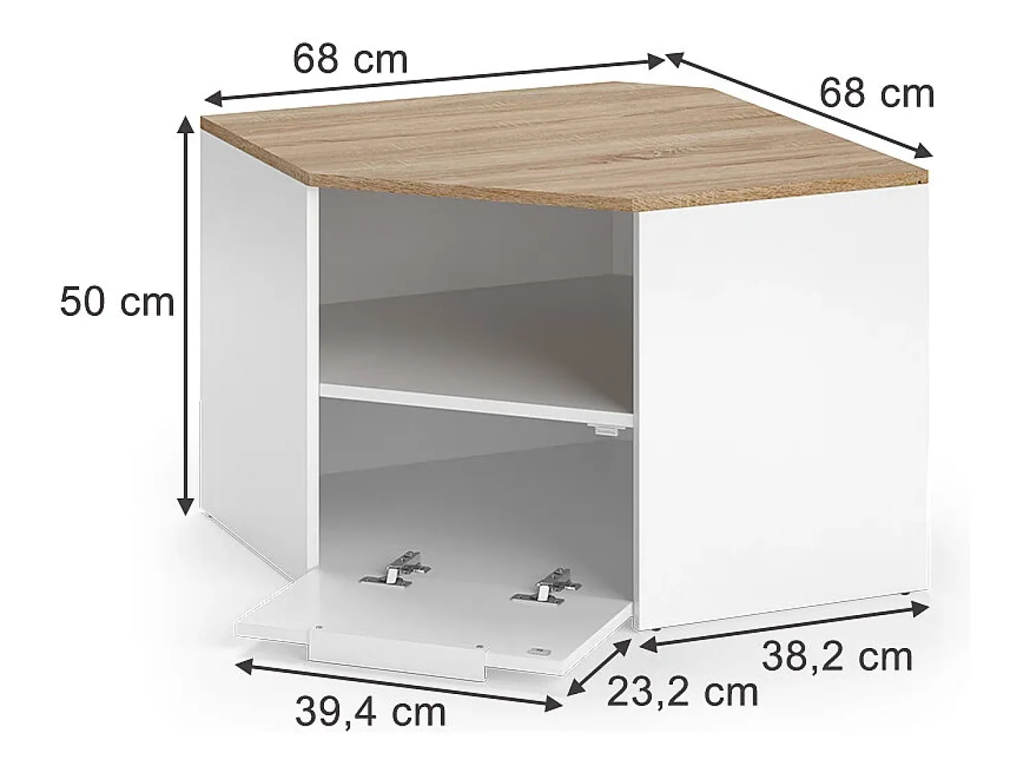Móvel De Tv*Vicco Móvel baixo para TV /sonoma 68x68x50 wido Branco