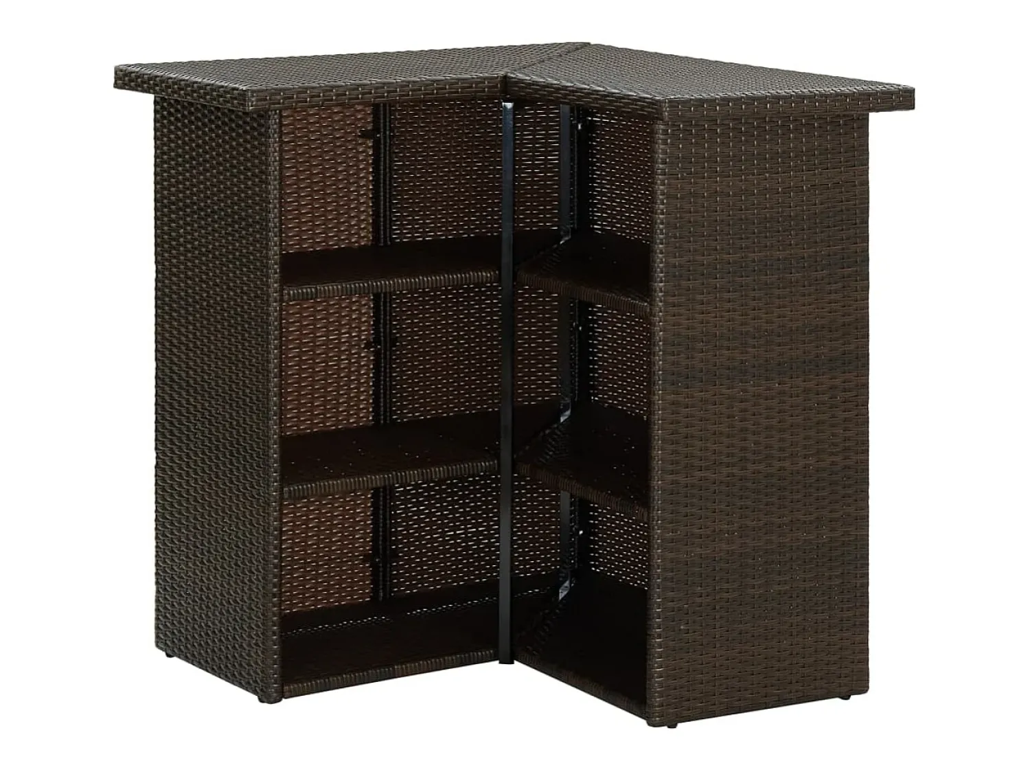Móvel De Bar| Móvel bar de canto 100x50x105 cm vime PE PT271126 Castanho