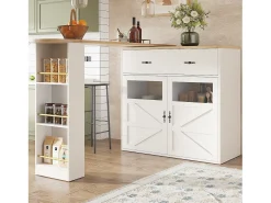 Hauss Spole Móvel bar giratório com 1 gaveta larga e 2 portas, prateleira lateral de três níveis incluída, - 204x39x104cm^ Móvel De Bar