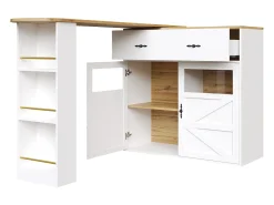Hauss Spole Móvel bar giratório com 1 gaveta larga e 2 portas, prateleira lateral de três níveis incluída, - 204x39x104cm^ Móvel De Bar