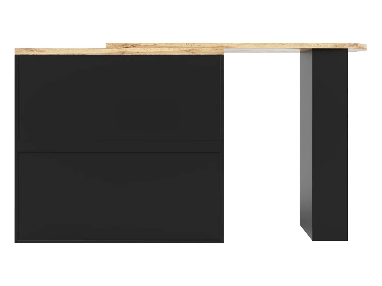 Móvel De Bar|Hauss Spole Móvel bar giratório com 2 gavetas, 1 porta e 2 nichos, corpo com tampo em folheado de madeira - 138x39x104cm Preto