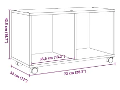 vidaxl Móvel c/ rodas 72x33x42,5 cm derivados madeira cimento^ Mesa De Apoio