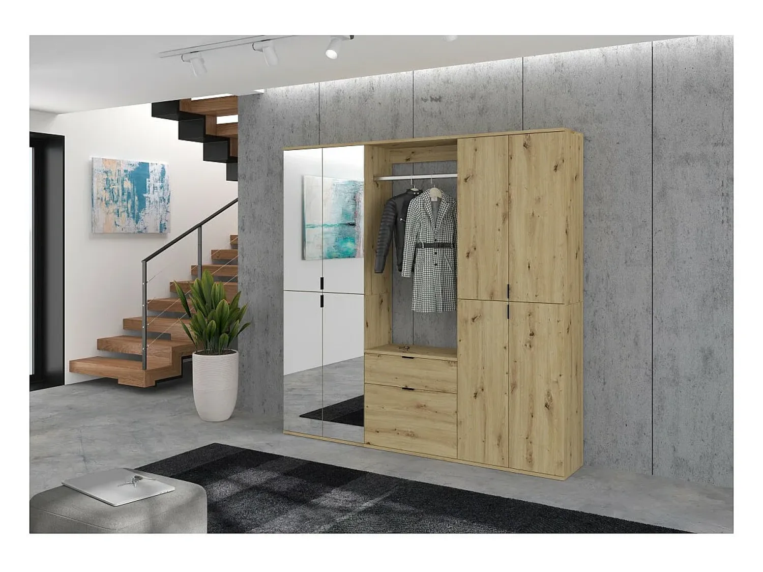 Clearance Meublorama Móvel de armazenamento com 2 gavetas – Carvalho claro – BODITE Castanho