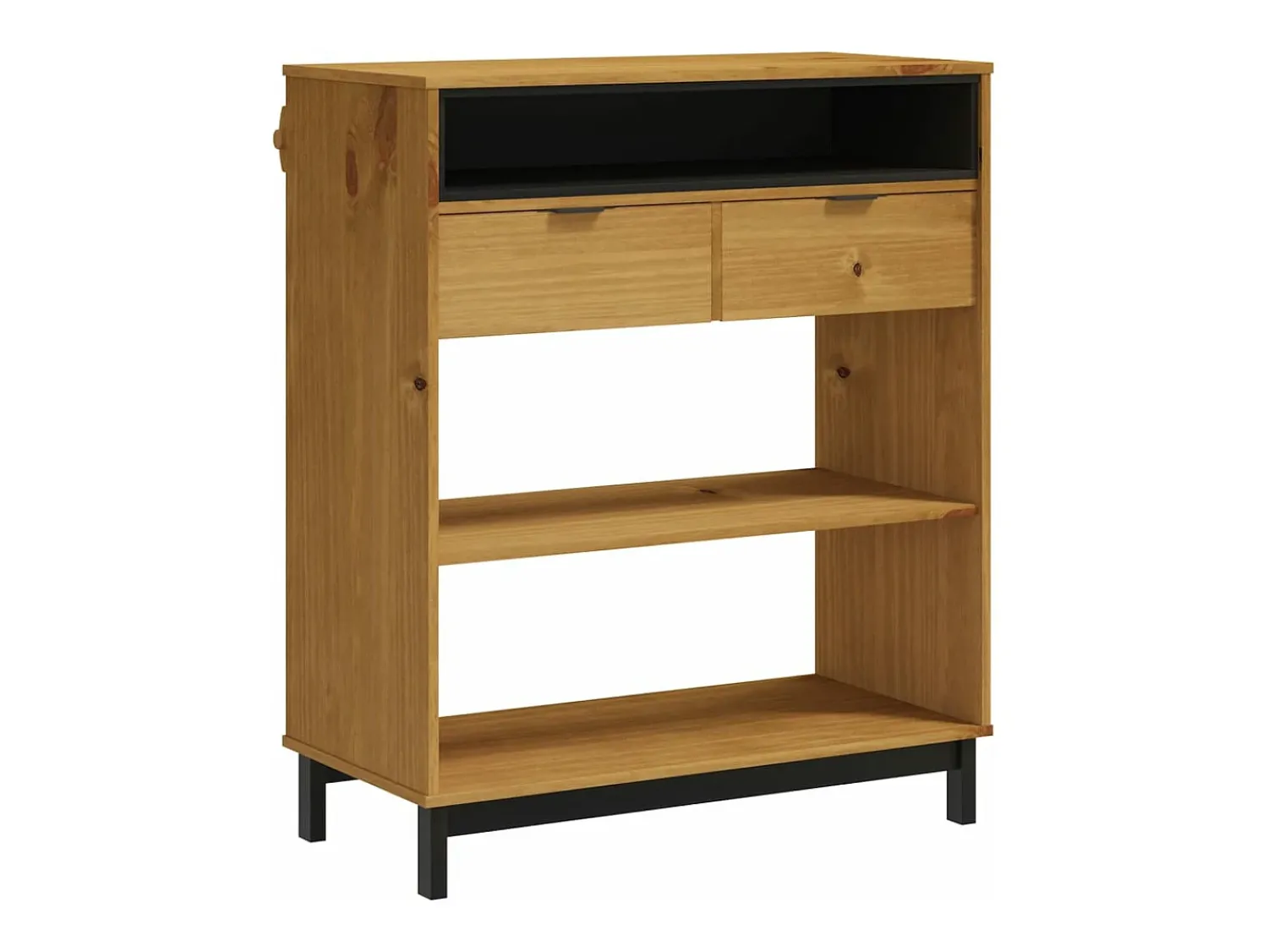 Móvel de bar FLAM 92x45x110 cm madeira de pinho maciça PT387151 Castanho