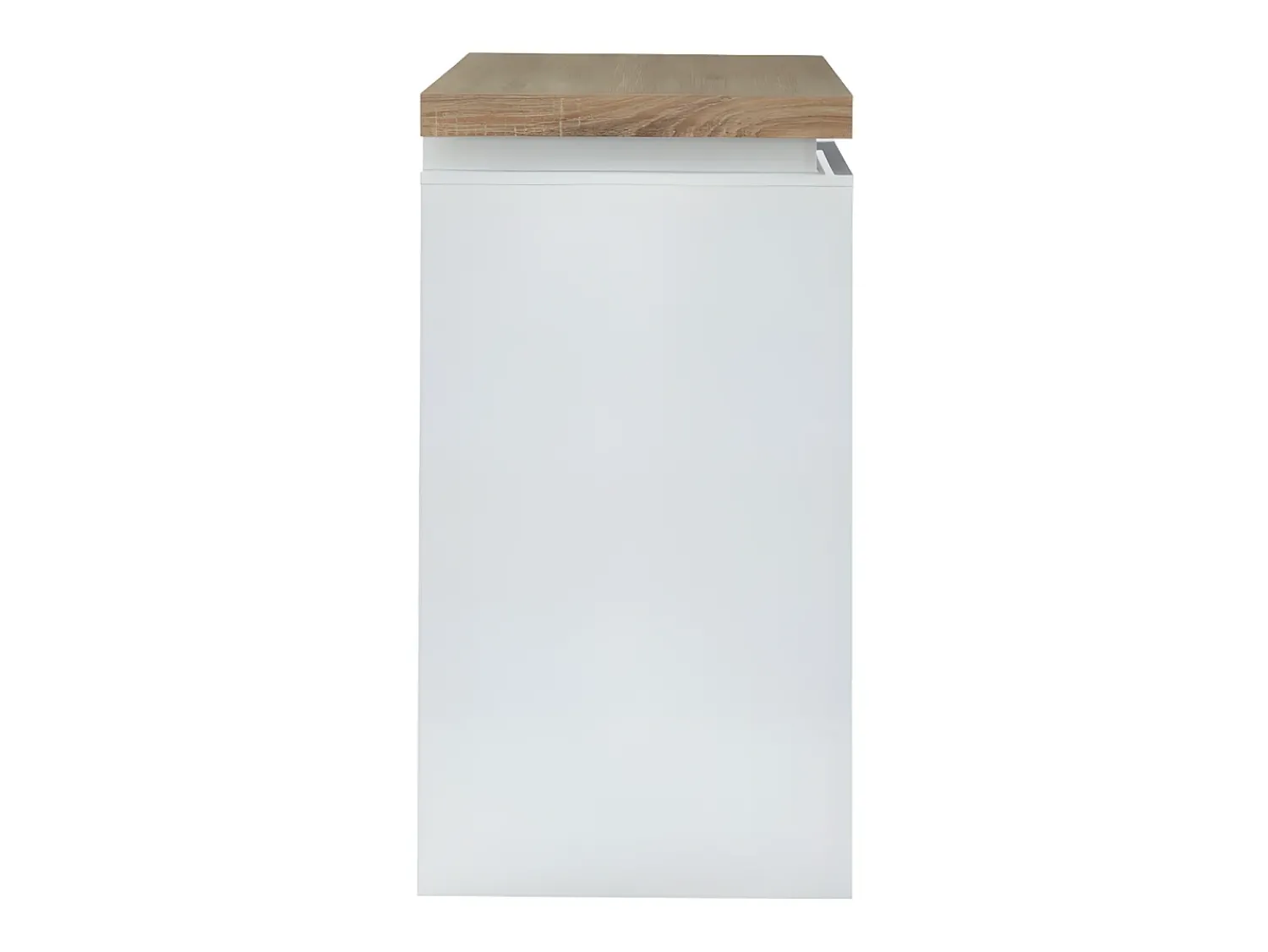 Móvel De Bar*Vente-unique Móvel de bar luminoso - MDF lacado a branco - LEDs - Branco e carvalho. HALO II Natural claro / Branco