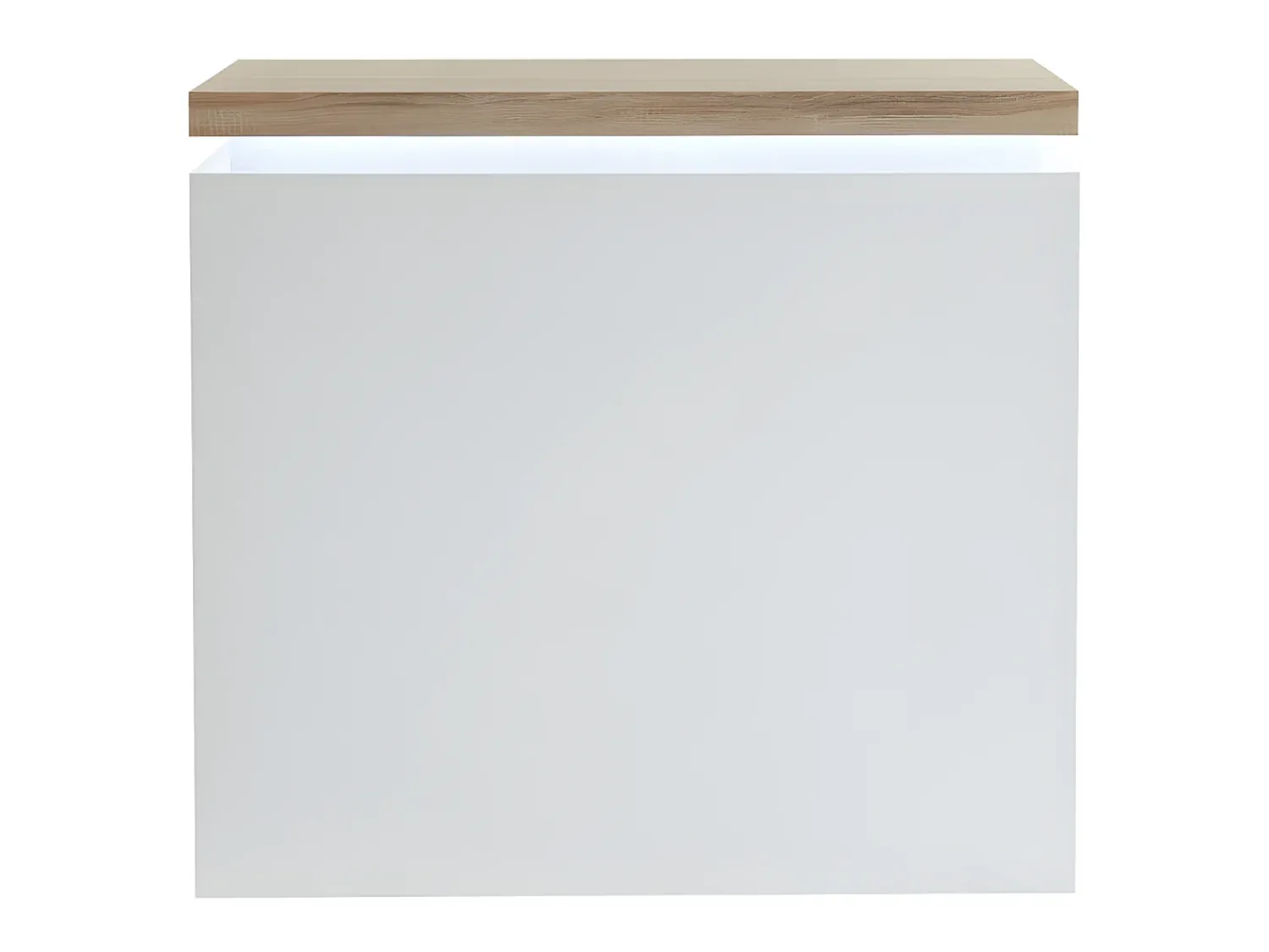 Móvel De Bar*Vente-unique Móvel de bar luminoso - MDF lacado a branco - LEDs - Branco e carvalho. HALO II Natural claro / Branco