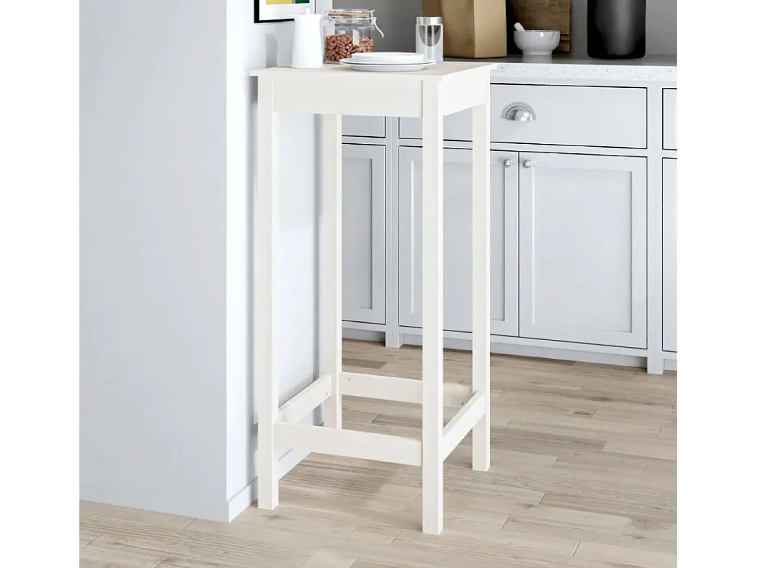 Móvel De Bar* Móvel de bar 50x50x110 cm madeira de pinho maciça PT305420 Branco