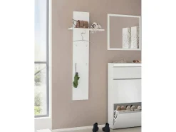Móvel De Entrada|Dmora Móvel de entrada Dlentin, Entrada multifuncional moderna, Armário multiuso para hall de entrada, 100% Fabricado na Itália, 50x27h140 cm, brilhante Branco