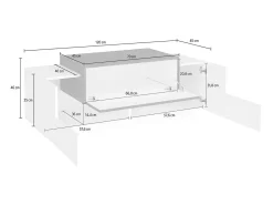 Móvel De Arrumação|Sapateira|Dmora Móvel de entrada Mirco, entrada multifuncional moderna, armário polivalente para hall de entrada, 100% Fabricado na Itália, 120x45h46 cm, brilhante e ardósia Branco