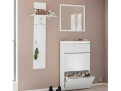 Hot Dmora Móvel de entrada Omer, Entrada multifuncional moderna, Armário multiuso para hall de entrada, 100% Fabricado na Itália, 50x27h140 cm, brilhante Branco