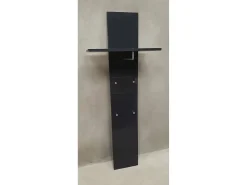 Móvel De Entrada*Dmora Móvel de entrada Omer, entrada multifuncional moderna, armário polivalente para hall de entrada, 100% Fabricado na Itália, 50x27h140 cm, antracite brilhante Preto