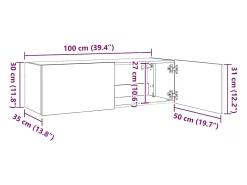 Móvel De Tv*vidaxl Móvel de parede p/ TV c/ luzes LED 100x35x31 cm carvalho sonoma Castanho