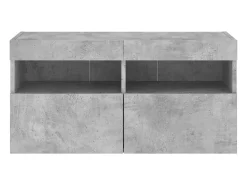Móvel De Tv*vidaxl Móvel de parede p/ TV c/ luzes LED 80x30x40 cm cinza cimento Cinzento