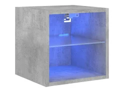 Móvel De Tv*vidaxl Móvel de parede p/ TV c/ luzes LED 30x28,5x30 cm cinza cimento Cinzento
