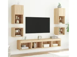 Online Móvel de parede p/ TV c/ luzes LED 30x28,5x30cm carvalho sonoma PT945699 Castanho