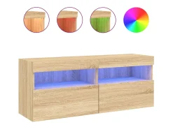Móvel De Tv* Móvel de parede p/ TV c/ luzes LED 100x30x40 cm carvalho sonoma PT278815 Castanho
