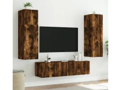 Online Móvel de parede p/ TV c/ luzes LED 60x35x31 cm carvalho fumado PT176516 Castanho