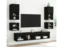 New Móvel de parede para TV com luzes LED 30x28,5x30 cm PT169756 Preto
