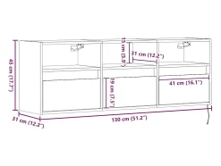 vidaxl Móvel de parede para TV com luzes LED 130x31x45 cm^ Móvel De Tv